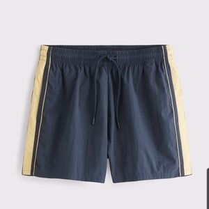 Abercrombie Men's Blue Nylon Pull On Shorts XS 6" Inseam NWT